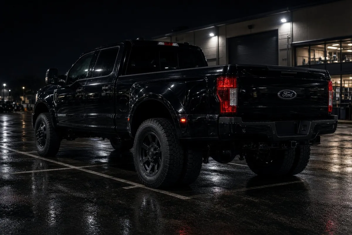 Black Ford F-350 dually