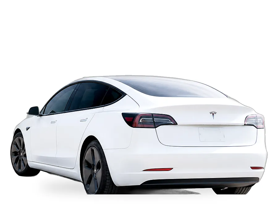 White Tesla Model 3 with Solar Ceramic tint on the four door windows and two pocket windows