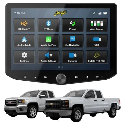 Kit de radio Stinger HEIGH10 SR-GM14H de 10 pulgadas para Chevy Silverado y GMC Sierra 2014–2018